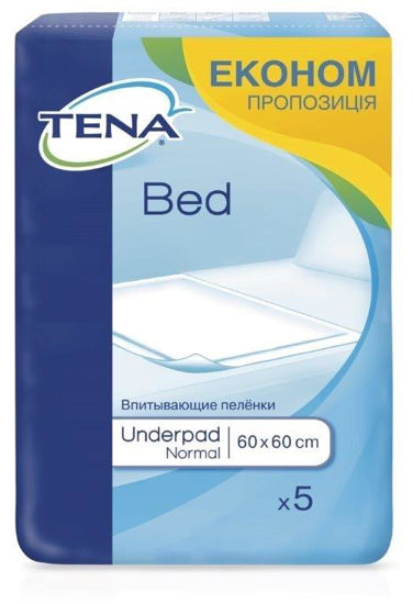Пелюшки сечопоглинальні Tena Bed Normal (Тена Бед Нормал) 60x60cm 5 штук